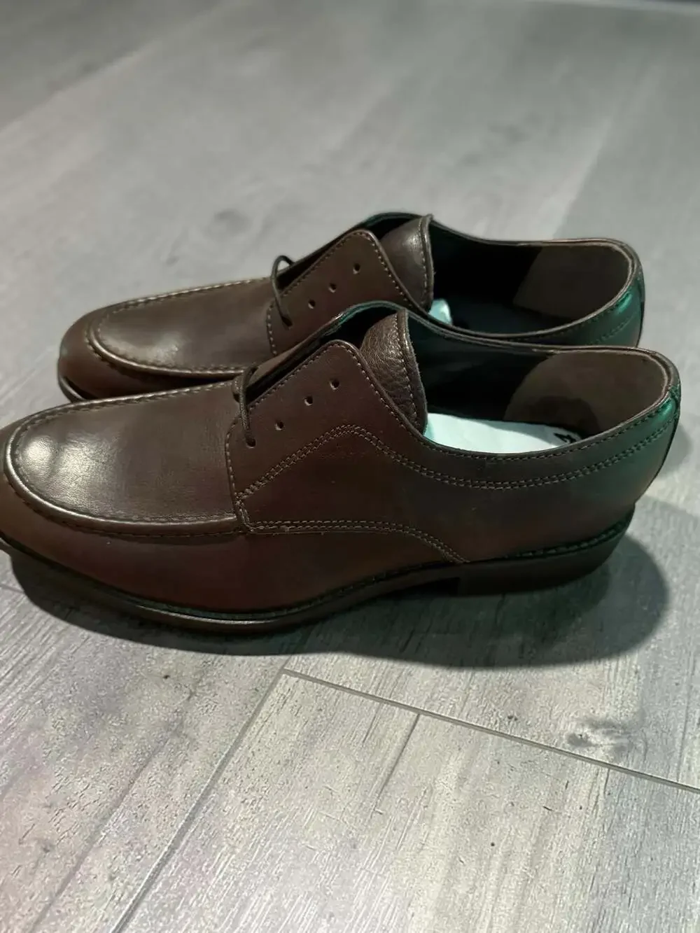 Bostonian Brown Leather Moc Toe Derby Dress Shoes size 8w